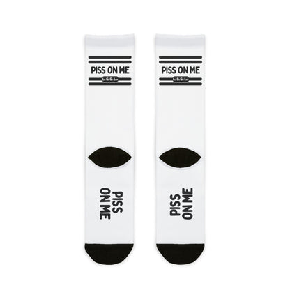 Piss Socks for Watersports Play with text "Piss On Me".