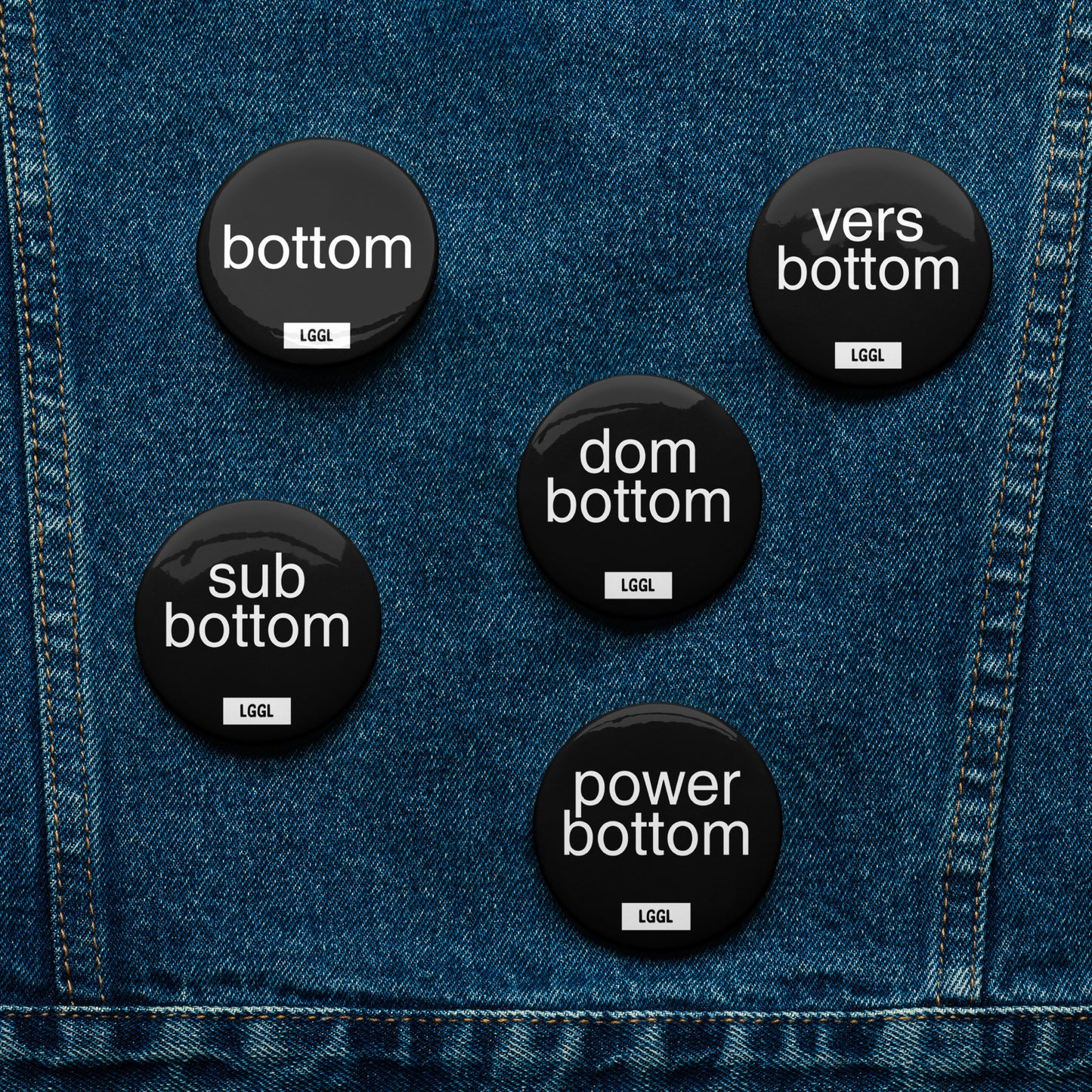 Gay pride bottom pin badge collection overview