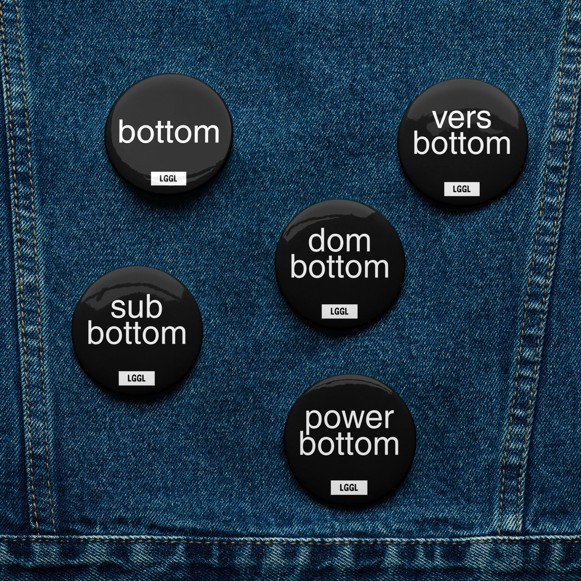 Gay pride bottom pin badge collection overview