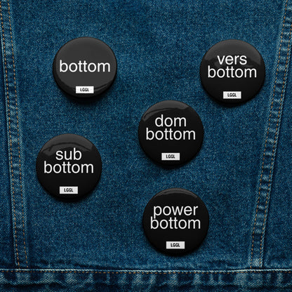 Gay pride bottom pin badge collection overview