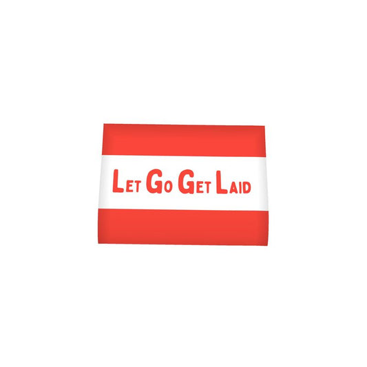 Kinky Gifts for Gay men: Microfibre towel label with LetGoGetLaid logo