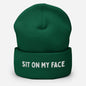 Ass eating accessories for the Gay Community - a green beanie with "Sit On My Face" text