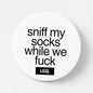 56mm gay kink accessory for fetish nights - male feet worship pinback button