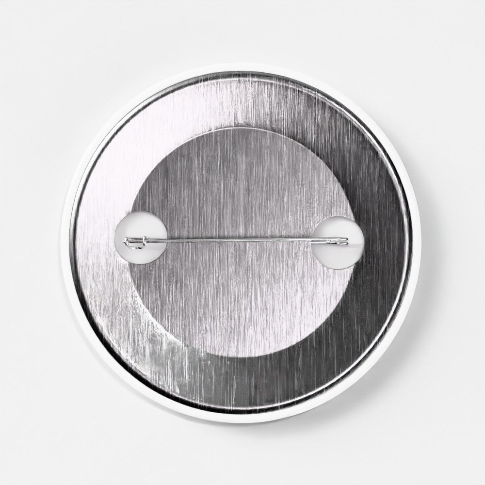 Back view of an LGGL pinback button