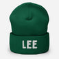 LetGoGetLaid Kinky Accessories: Green Beanie with "Lee" text - Tickling Fetish Clothing