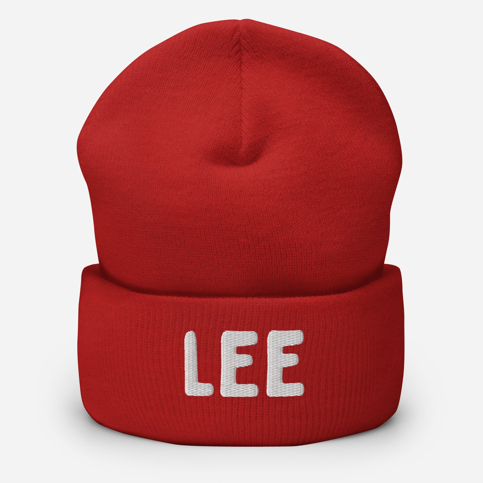 LetGoGetLaid Gay Feet Tickling Gear: A red beanie with text "Lee"  (Ticklee)