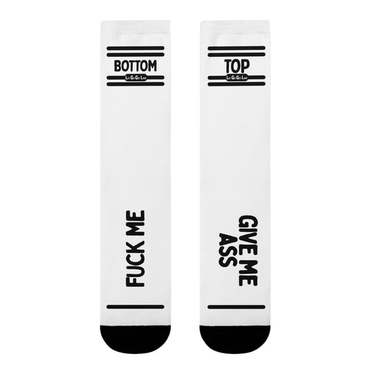 LGGL Gay versatile socks with "Bottom" and "Top" text