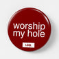 Gay party idea with "worship my hole" text